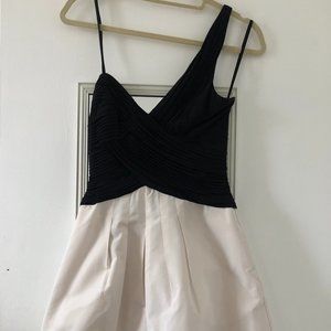 Black and White One-Shouldered Cocktail Dress
